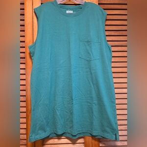 Duluth Trading Co. Longtail Relaxed Fit Sleeveless T-Shirt Men's XL Green